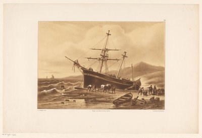 Stranded ship by Frederik Lodewijk Huygens