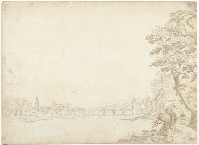 View of a City on a River (the Danube?) by Frederik van Valckenborch