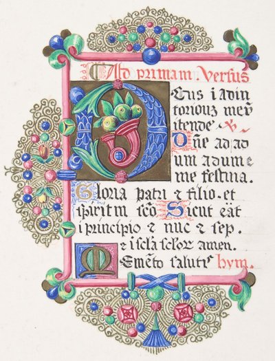 Illuminated Letter D within a Decorated Border by Freeman Gage Delamotte