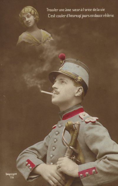 A Young Soldier Daydreaming About His Love by French Photographer