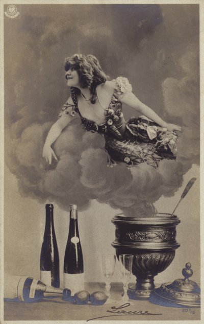 A Young Woman Emerging from the Steam of a Soup Tureen by French Photographer
