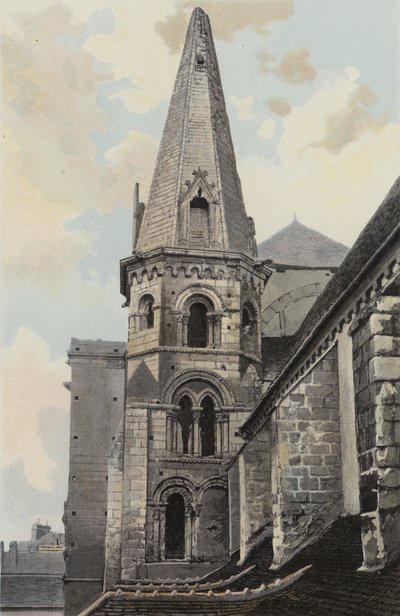 Auxerre, Saint-Eusebe Church, Northwest View (before restoration) by French Photographer