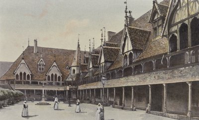 Beaune, First Inner Courtyard of the Hospital by French Photographer