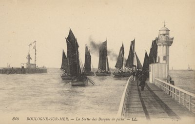 Boulogne-sur-Mer, The Departure of Fishing Boats by French Photographer