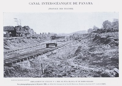 Interoceanic Canal of Panama, Works at the Locks by French Photographer
