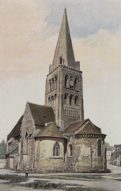Chemille, Notre-Dame Church, Southeast View by French Photographer