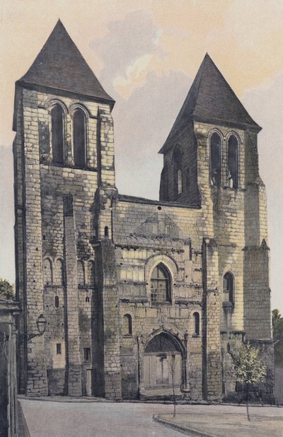 Chinon, Saint-Mexme Church, West Facade by French Photographer