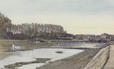 Dax, The Adour Upstream from the City Bridge by French Photographer