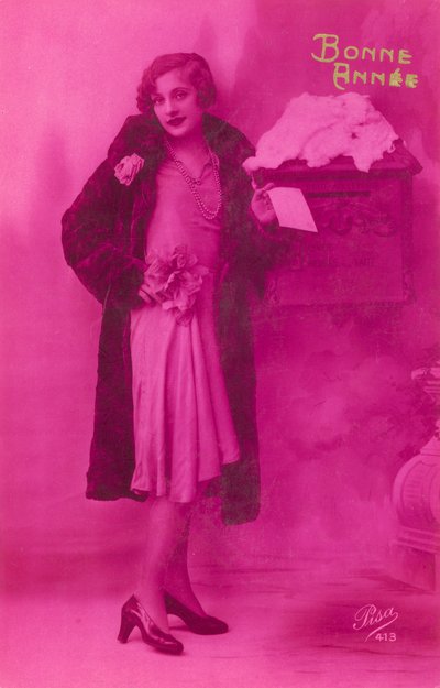 Elegant girl about to post New Year