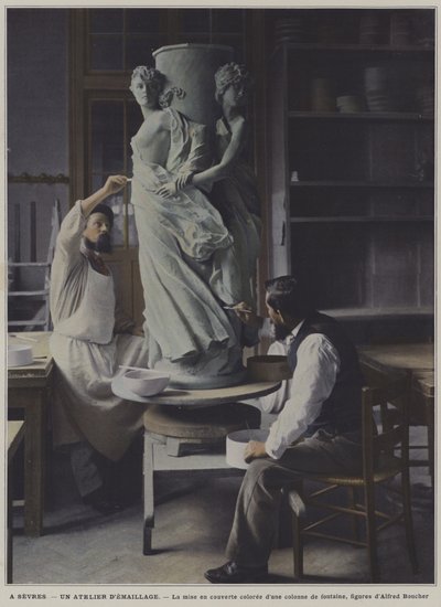 Enamelling Workshop at the Sevres Porcelain Factory, France by French Photographer