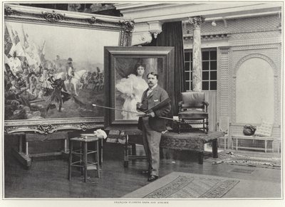 Francois Flameng in His Workshop by French Photographer