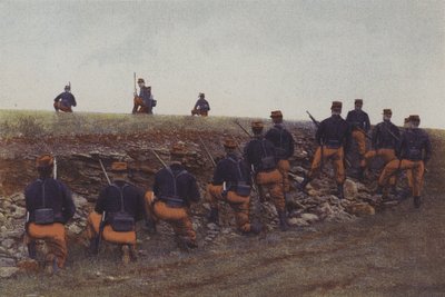 French infantry on manoeuvres by French Photographer
