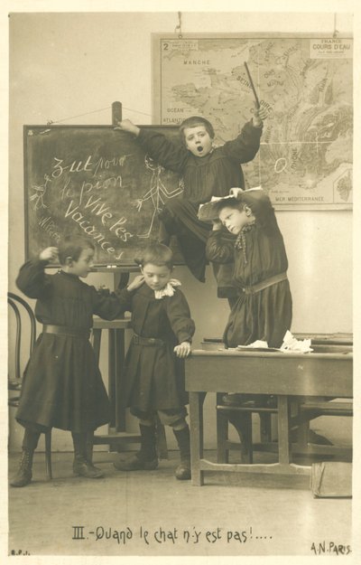 French schoolchildren playing, Vive Les Vacances by French Photographer