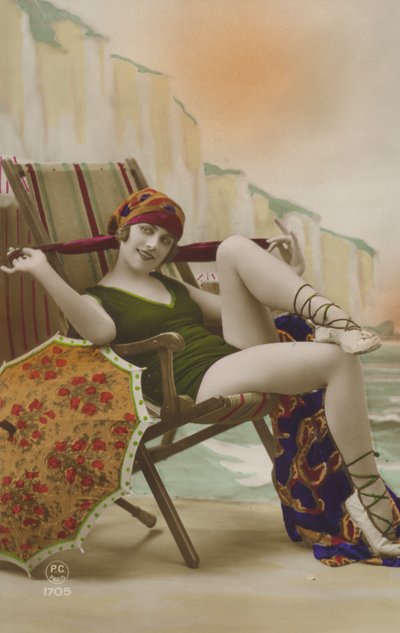 Girl in a deck chair by French Photographer