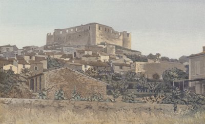 Greoulx, Ruins of the Fortified Templar Castle, S W Side by French Photographer