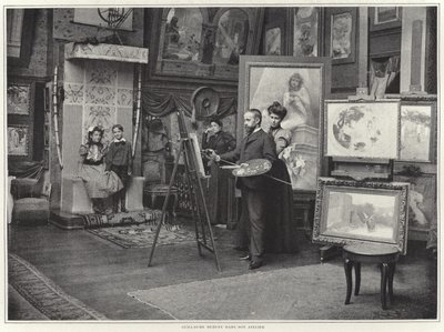 Guillaume Dubufe in His Workshop by French Photographer