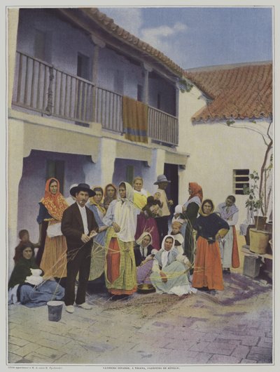 Gypsy weavers at Triana, a suburb of Seville by French Photographer