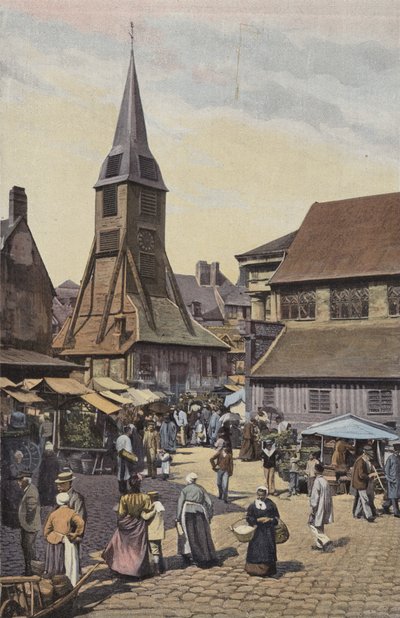 Honfleur, Market Square and Church of Saint Catherine by French Photographer
