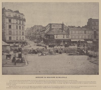The Commune of Paris, Barricade of Boulevard De Belleville by French Photographer