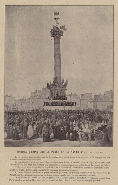 The Commune of Paris, Demonstrations at the Place de la Bastille, February 24-28 by French Photographer