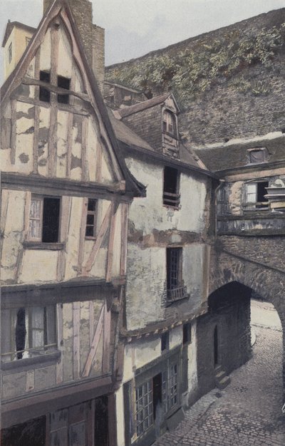 Laval, Beucheresse Gate and Old Houses by French Photographer