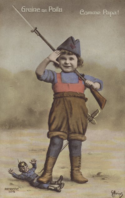 Little Boy Dressed as a Soldier by French Photographer