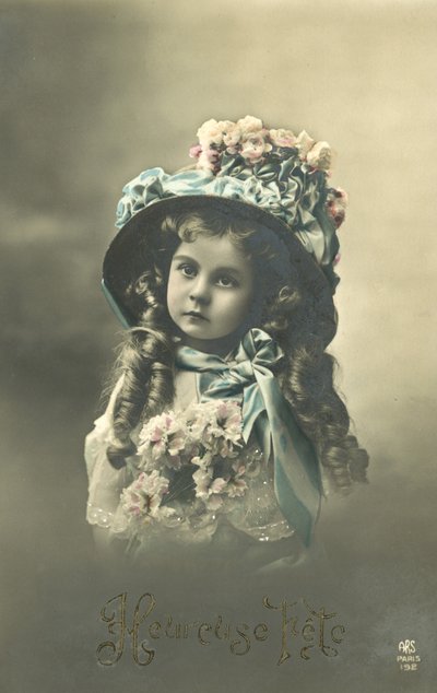 Little Girl in a Large Hat by French Photographer