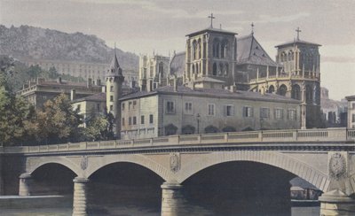 Lyon, Archbishopric, Cathedral of St-Jean and Hillside of Fourviere by French Photographer