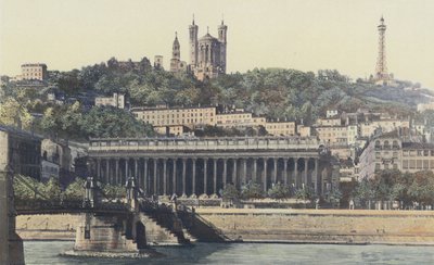 Lyon, Palace of Justice and Basilicas of Fourviere by French Photographer