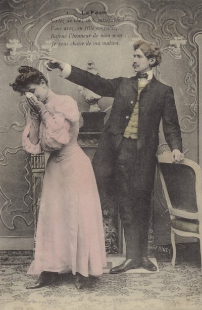 Man sending away his crying wife by French Photographer