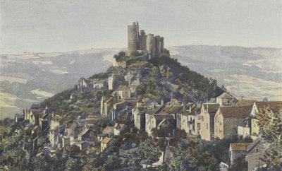 Najac, General View of the Town and the Castle by French Photographer