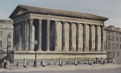 Nimes, Maison Carree (Museum of Antiquities), SW View by French Photographer