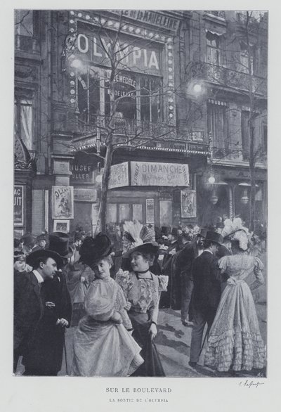 On the Boulevard des Capucines Outside the Olympia Music Hall, Paris by French Photographer