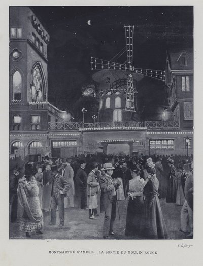 Outside the Moulin Rouge, Montmartre, Paris by French Photographer