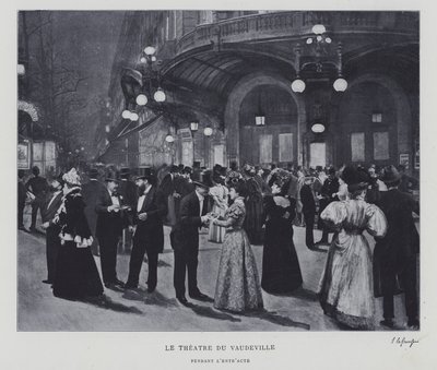 Outside the Theatre du Vaudeville, Paris, During the Interval by French Photographer