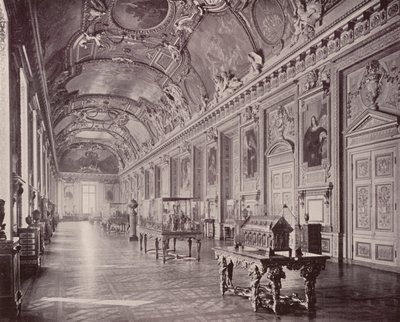 Paris: Gallery of Apollo, Louvre Museum, looking South by French Photographer