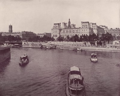 Paris: Hotel de Ville, from the River Side by French Photographer