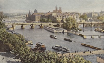 Paris, Pont-Neuf and the Ile de la Cite, View from the Louvre by French Photographer