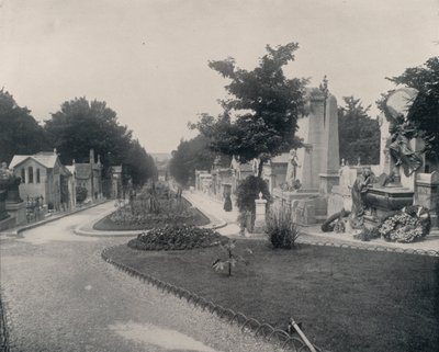 Paris: Principal Avenue in Pere-Lachaise Cemetery by French Photographer