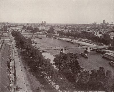 Paris: View of the Seine and City Island by French Photographer