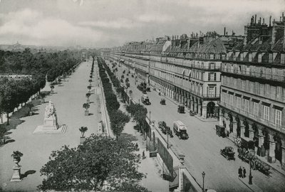Perspective on garden of the Tuileries with the Street Rivoli by French Photographer