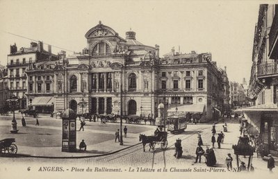 Place du Ralliement, the theatre and the Chaussee Saint-Pierre, Angers, France by French Photographer