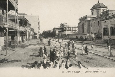 Port-Said, Egypt: Lesseps Street by French Photographer