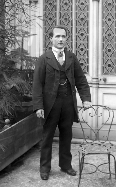 Portrait of a Man, Posing in the Abbey of Septfontaines, Near Bourmont en Haute Marne. Photography Late 19th Century. Ducos Collection by French Photographer