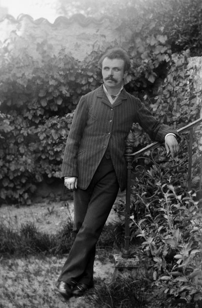 Portrait of a young man, in the garden of the Abbey of Septfontaines, near Bourmont en Haute Marne by French Photographer