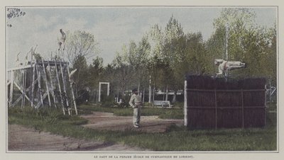 Sailors doing the pole vault at the Ecole de Gymnastique de Lorient, France by French Photographer