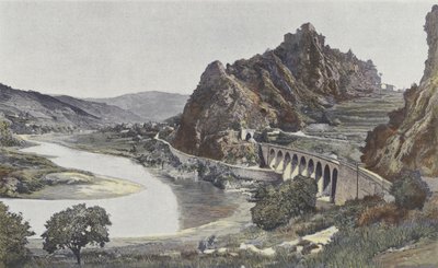 Saint-Paul-en-Cornillon, View of the Rock of Cornillon by French Photographer