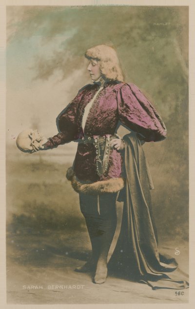 Sarah Bernhardt in costume as Hamlet by French Photographer