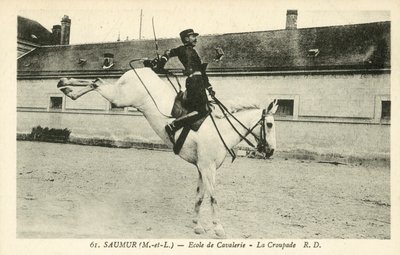 Saumur (Maine-et-Loire), Cavalry School, The Croupade by French Photographer