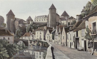 Semur, View Taken from the Right Bank of the Armancon by French Photographer